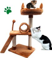 SPRONKERS® Krabpaal voor Kleine Katten 100cm - Kattenmand - Hout Krabmeubel