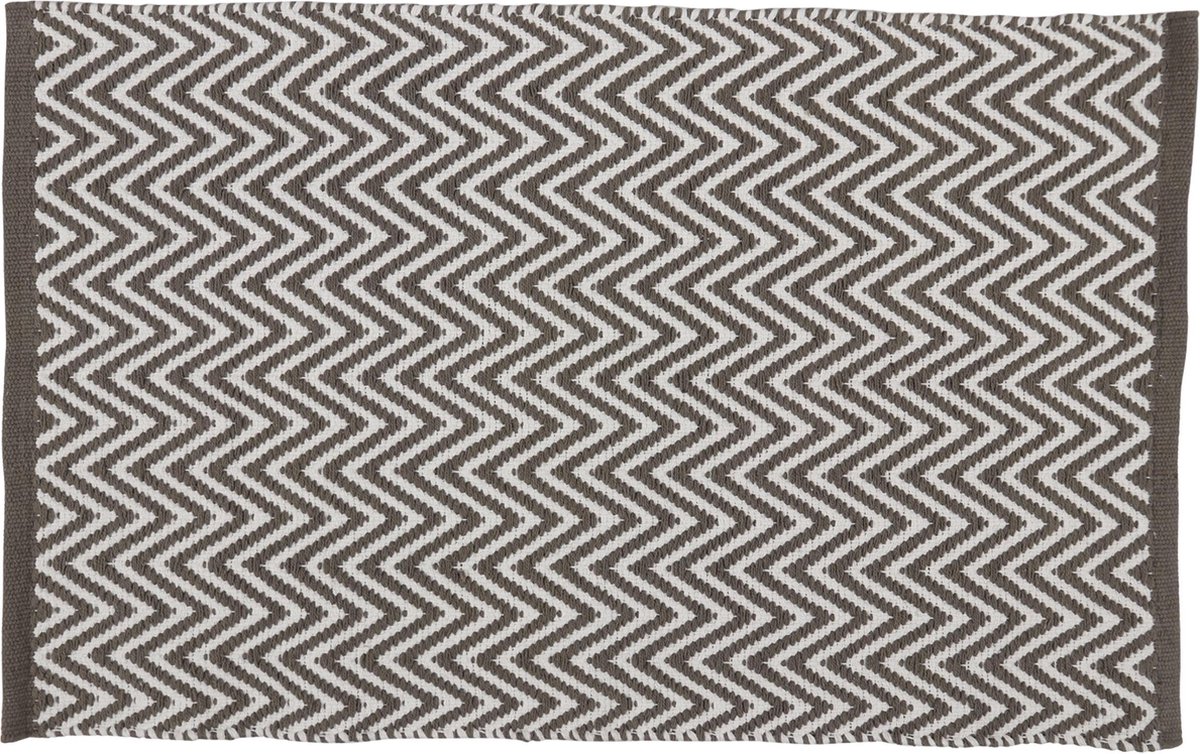 Differnz Devon badmat - 100% katoen - Grijs wit - 50 x 80 cm