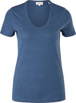 s.Oliver Dames Shirt Korte Mouw - Regular Fit - Lage Hals - Blauw - Maat XL (42)