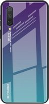 Voor Xiaomi Mi CC9 Gradient Color Glass Case (paars)