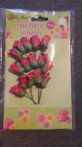 mini papieren bloemen - rode roosjes