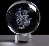 Avenir - Luxe Sterrenbeeld Aries/Ram - 3D Glazen Bol - Astrologie - Home Decoratie - Cadeau