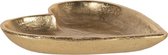 Clayre & Eef Serveerschaal Hart 17*17*2 cm Goudkleurig Aluminium Hartvormig Kaarsenplateau Dienblad Decoratie Schaal