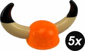 5 stuks Oranje viking helm - EK / WK voetbal - Koningsdag - F1 - Darts - Holland - voordeelverpakking