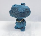 BaykaDecor - Unieke Grappig Beeld Krokodil - Asbak - Woondecoratie - Krokodillenverzameling - Cadeau - Keramiek - Blauw - 12 cm