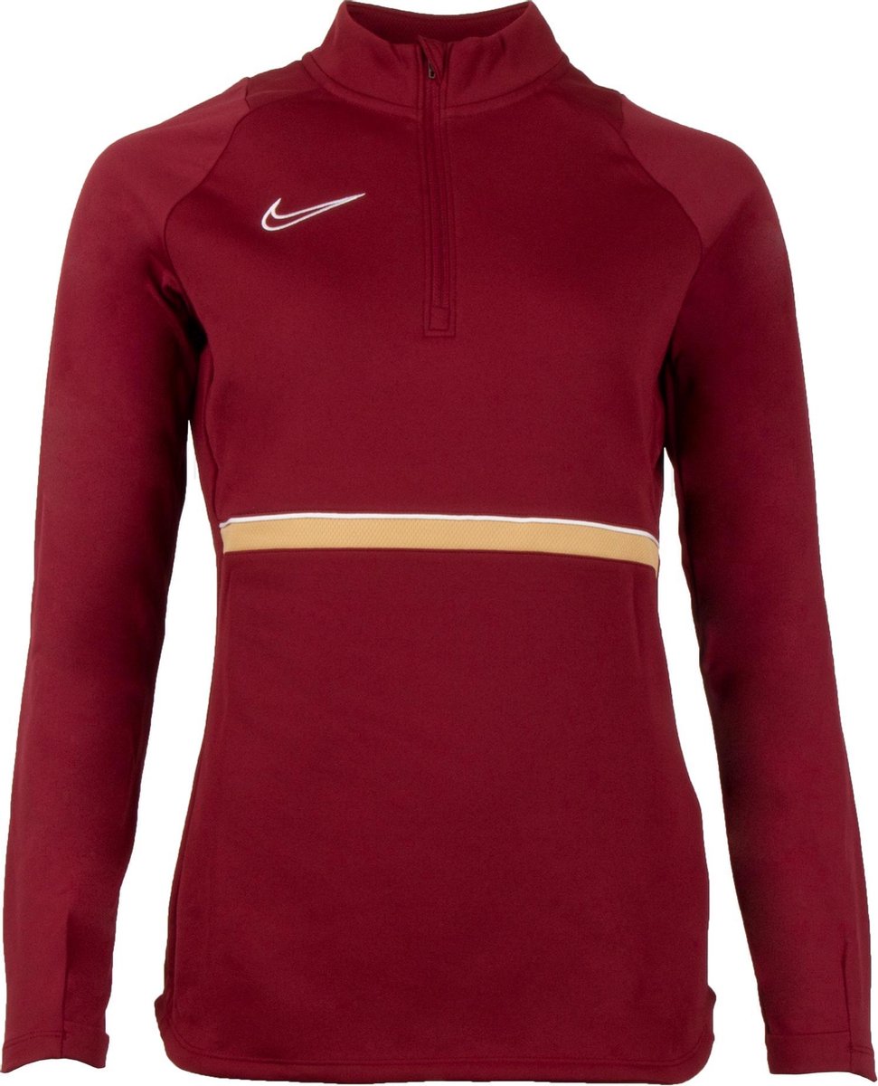Nike Academy 21 Sporttrui - Maat XS - Vrouwen - donkerrood - goud