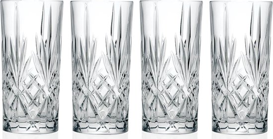 Spiegelau & Nachtmann, 9-delige longdrinkset, 4 x longdrinkglazen (445 ml), 4 x glazen rietjes, 1 x reinigingsborstel, Tastes Good, 103144