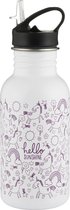 Typhoon Pure Hello - Drinkfles - Verandert van kleur - RVS - Wit/roze - 550ml