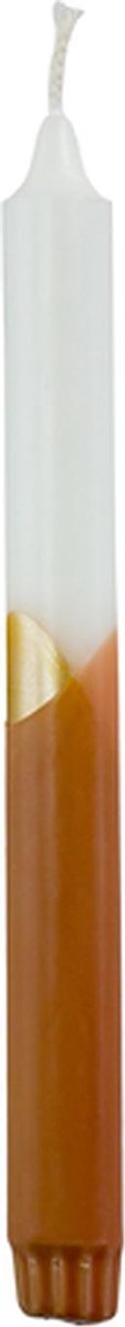 Rustik Lys - Dinerkaarsen - Cross Dip Kaars – Siena/wit/goud - 2,2 x 24 cm- set 4 stuks