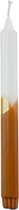 Rustik Lys - Dinerkaarsen - Cross Dip Kaars – Siena/wit/goud - 2,2 x 24 cm- set 4 stuks