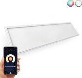 Smart WiFi LED Paneel RGB+CCT - 2 Stuks - 30x120cm - Bediening met Smartphone en/of stem - 16 Miljoen Kleuren - 40w