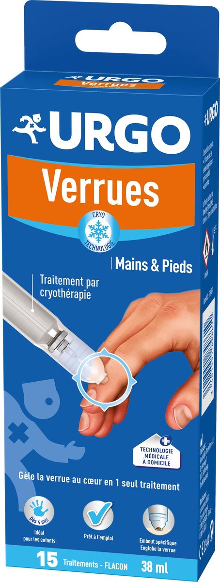 URGO VERRUES Traitement par cryothérapie main pied Flacon de 38ml