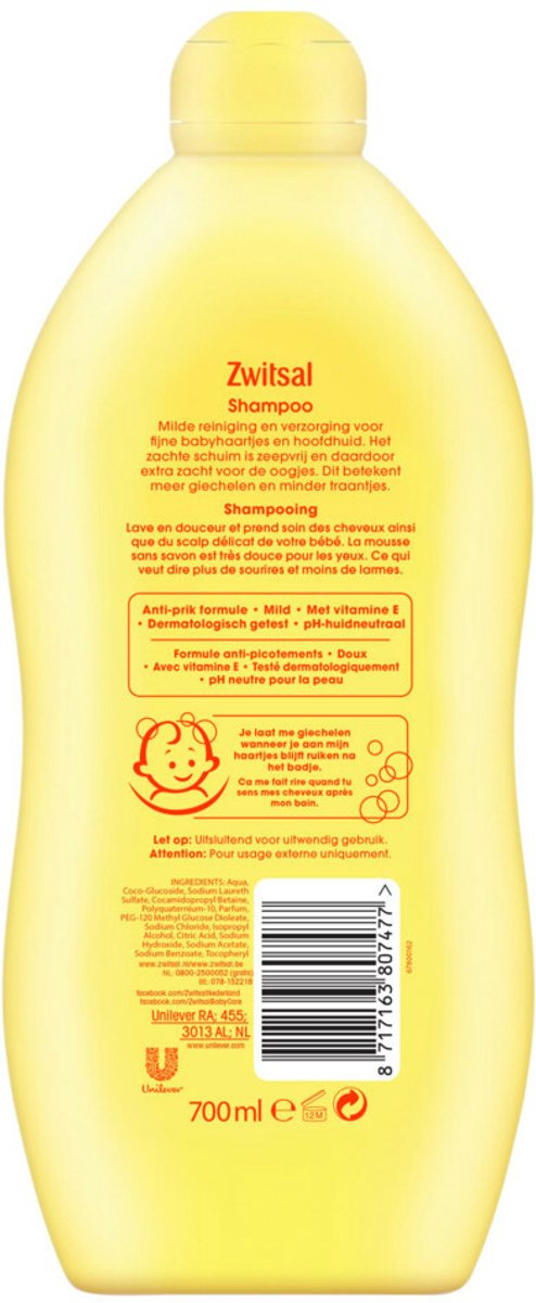 Zwitsal - Babyshampoo - 700ml x 6 van Zwitsal — afbeelding 3