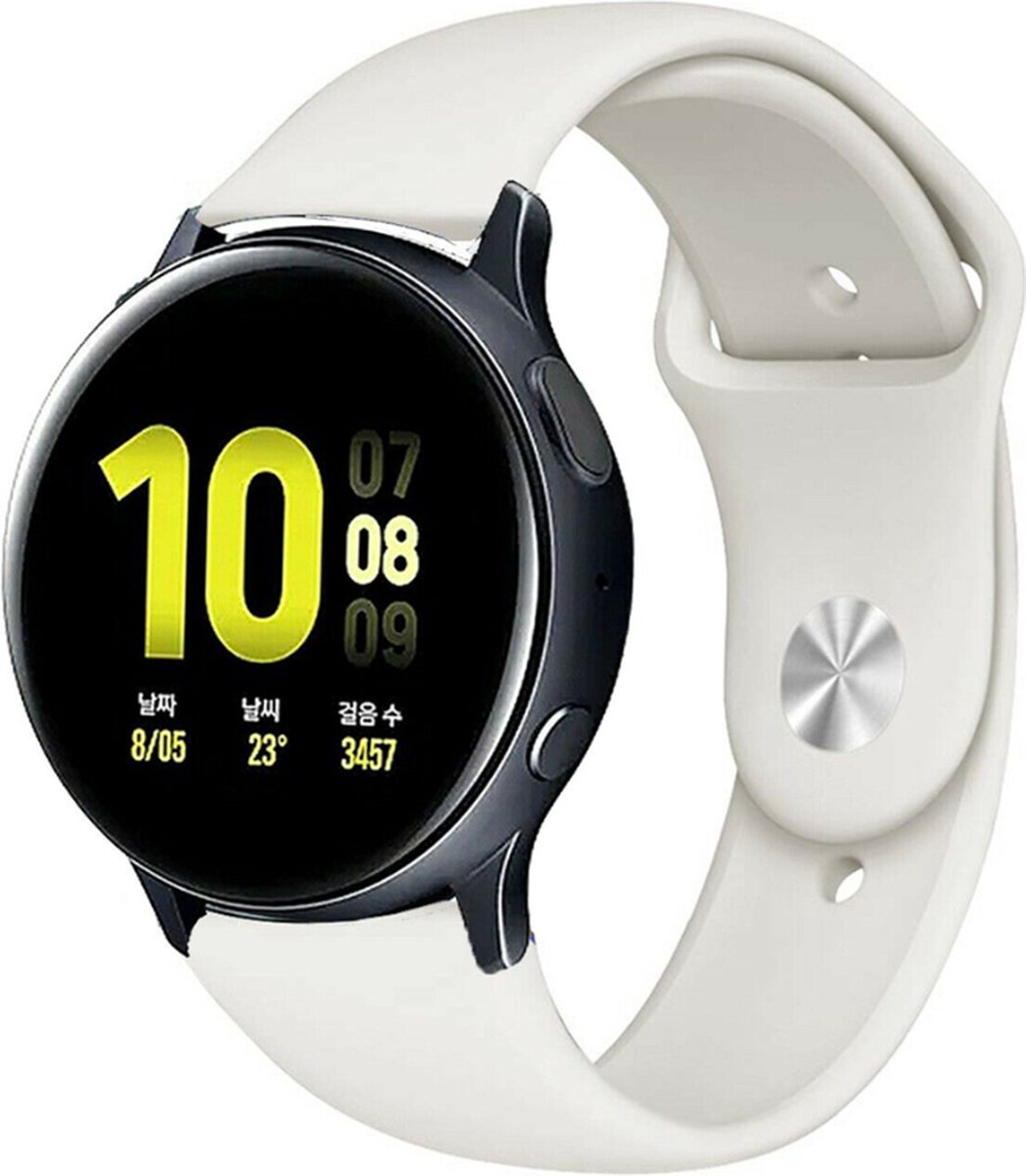 Siliconen Smartwatch bandje - Geschikt voor  Samsung Galaxy Watch Active sport band - wit - Horlogeband / Polsband / Armband - Merkloos