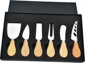 Couteaux à fromage - set 6 pièces - Bamboe - Acier inoxydable - Coffret cadeau