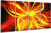 GroepArt - Glasschilderij - Modern - Geel, Oranje, Bruin - 160x80cm 4Luik - Foto Op Glas - Geen Acrylglas Schilderij - 6000+ Glasschilderijen Collectie - Wanddecoratie