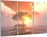 Peinture sur verre Sunset | Jaune, violet, blanc | 120x80cm 3 Liège | Tirage photo sur verre |  F000464