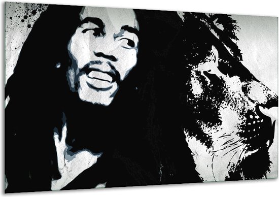 Peinture sur verre Bob Marley | Noir et blanc | 120x70cm 1Hatch | Tirage  photo sur... | bol.com
