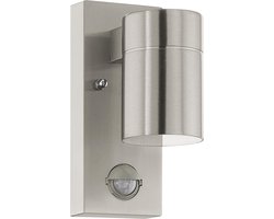EGLO Riga 5 Wandlamp Buiten - Bewegingssensor - GU10 - 16,5 cm - RVS