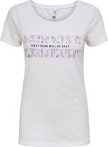 ONLY ONLDINA S/S PRINT T-SHIRT JRS Dames T-shirt - Maat S