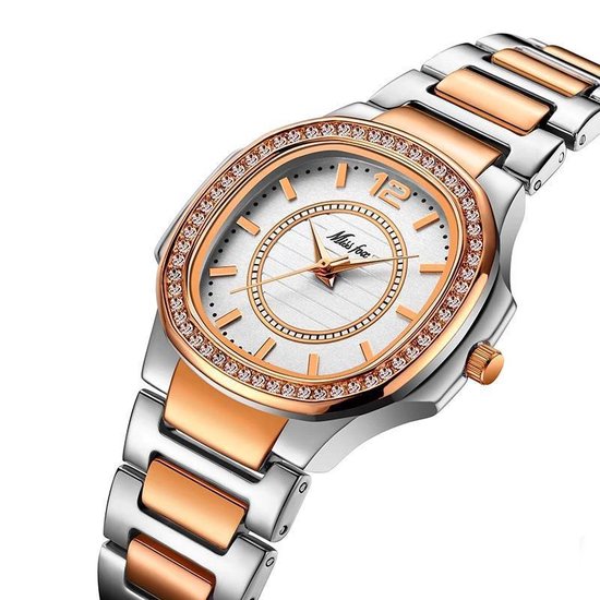 WiseGoods WS2157 Luxe Vrouwen Horloge - Fashion Accessoires - Cadeau - Vrouwenhorloge - Genève Design - Zilver Rose - Polshorloge