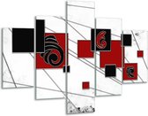 Peinture sur verre Carré | Noir, rouge, blanc | 100x70cm 5Liège | Tirage photo sur verre |  F005702