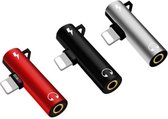 2 in 1 Hoofdtelefoon Adapter - 8 Pin Lightning naar 3,5 mm Jack - Lightning naar AUX Hoofdtelefoon converter voor iPhone en iPad - Zwart