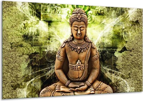 Scheiden Bloesem Oranje Schilderij Op Canvas Boeddha - Groen, Bruin - 120x70cm 1Luik - Foto Op  Canvas -... | bol.com