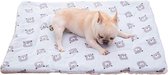 Pets Fortune - Hondenkussen - Zachte Fleece Onderlegger - Flanellen Verdikte Huisdiermat - Hondenbed en Kattenbed – Blauw - L: 55 x 70 x 3cm