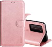 Voor HUAWEI P40 Pro ENKAY Hat-Prince horizontale flip lederen tas met houder & kaartsleuven en portemonnee (roze)