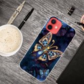 Schokbestendig geverfd transparant TPU-beschermhoesje voor iPhone 12/12 Pro (Jewel Butterfly)