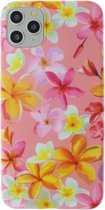 Painted IMD Frosted White Edge TPU telefoonhoes voor iPhone 12 Mini (roze)