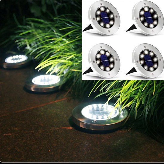 Xtraworks - Buiten verlichting - 4 spots - LED tuinlicht - Met lichtsensor  - Wit Licht... | bol.com