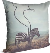 Abstracte zebra - Foto op Sierkussen - 50 x 50 cm