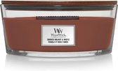 WoodWick Heartwick Flame Ellipse Geurkaars - Smoked Walnut & Maple