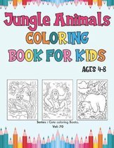 Jungle Animals Coloring Book for Kids Ages 4-8