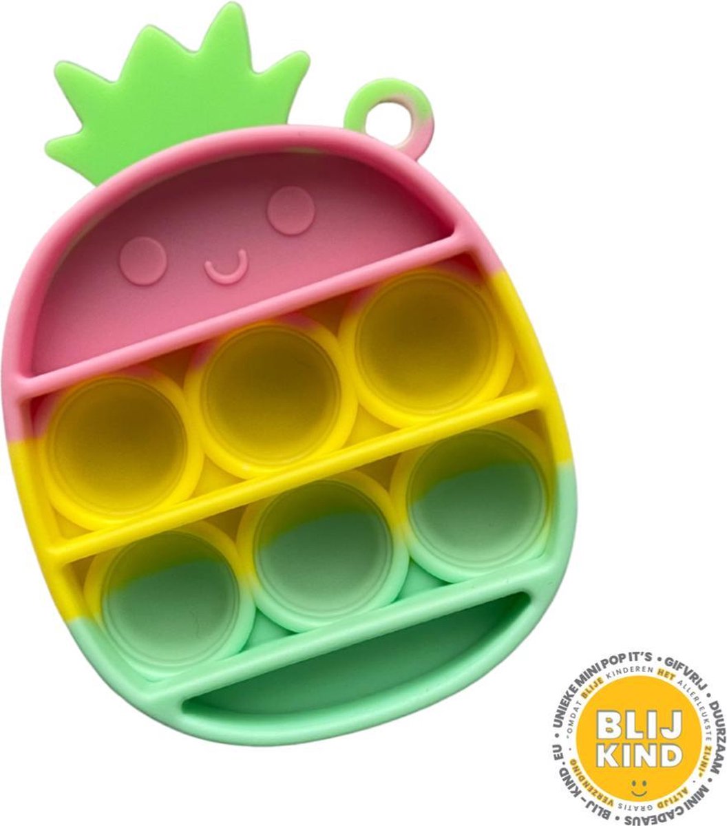 Blij Kind - Fidget - Pop it - Ananas - Mini - Roze - Geel - Groen -  Sleutelhanger | bol.com