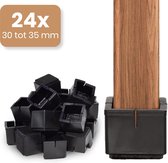 Vierkante Stoeldoppen Ø 30-35mm - Zwart