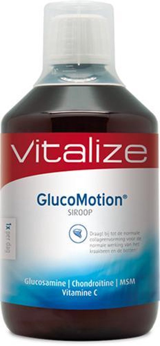 Vitalize GlucoMotion Siroop 500 ml - Glucosamine, Chondroïtine en MSM in vloeibare vorm - Activeert de natuurlijke energ...