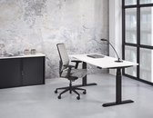 OrangeLabel Desk Basic 140x80 Wit blad & zwart onderstel. In hoogte verstelbaar van 65-130cm!