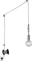 LED Hanglamp - Hangverlichting - Trinon Stoluno - E27 Fitting - Rond - Mat Nikkel - Aluminium