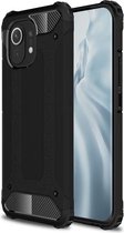 Xiaomi Mi 11 hoesje - MobyDefend Dubbelgelaagde Shockproof Pantsercase - Zwart - GSM Hoesje - Telefoonhoesje Geschikt Voor Xiaomi Mi 11