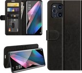 Oppo Find X3 Pro hoesje - MobyDefend Wallet Book Case (Sluiting Achterkant) - Zwart - GSM Hoesje - Telefoonhoesje Geschikt Voor: Oppo Find X3 Pro