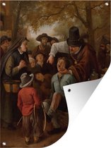Tuinschilderij De tandentrekker - Jan Steen - 60x80 cm - Tuinposter - Tuindoek - Buitenposter