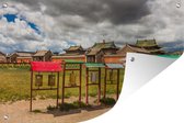Tuinposters buiten Het Aziatische Erdene Zuu klooster in Mongolië tijdens een bewolkte dag - 90x60 cm - Tuindoek - Buitenposter