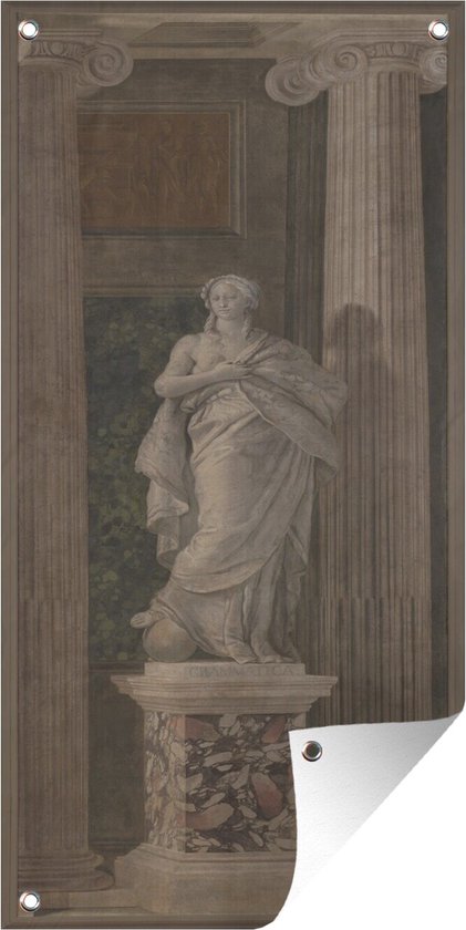 Tuinposter Grammar - Schilderij van Giovanni Battista Tiepolo - 30x60 cm - Tuindoek - Buitenposter
