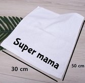 Super Mama Geborduurd handdoek gastendoek | Cadeau | Gepersonaliseerd | Bedankje| Gastendoekje 30 x 50 | 100% katoen