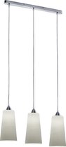 LED Hanglamp - Hangverlichting - Nitron Konumo - E27 Fitting - 3-lichts - Rond - Geborsteld - Mat Nikkel - Aluminium