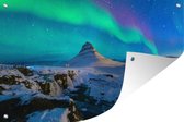 Muurdecoratie Noorderlicht in IJsland - 180x120 cm - Tuinposter - Tuindoek - Buitenposter