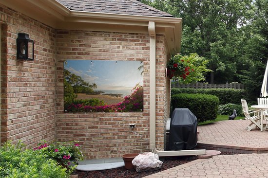 Affiche de jardin plage sur la côte 120x80 cm - Toile de jardin / Toile d'extérieur / Peintures d'extérieur (décoration de jardin)